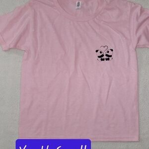 Jerzees Pink Kids T-Shirt with Panda Design